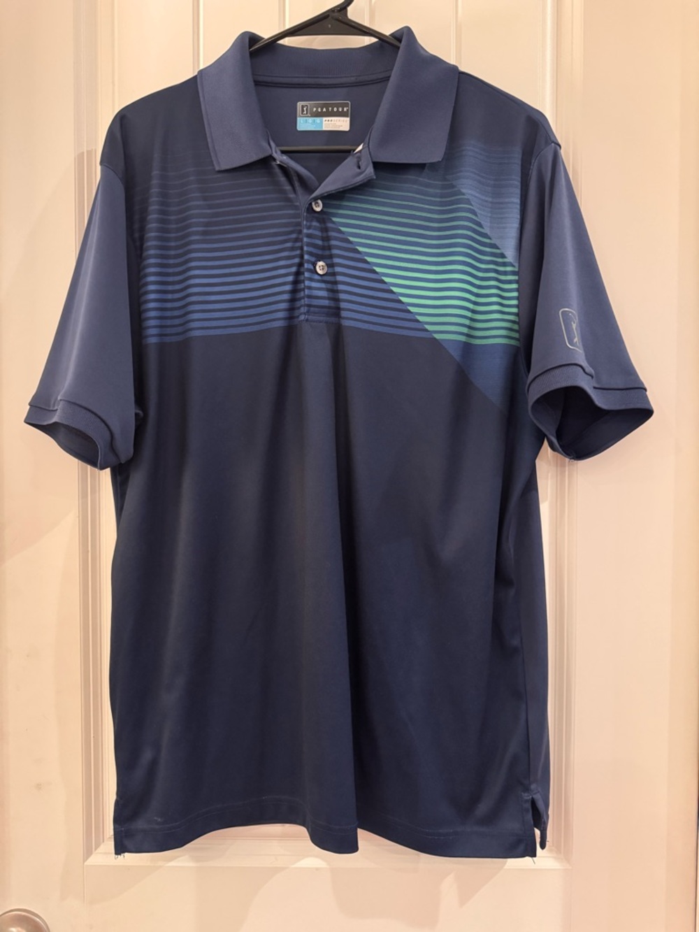PGA Pro Tour ProSeries Athletic Gold Performance Golf Polo shirt Men's Large